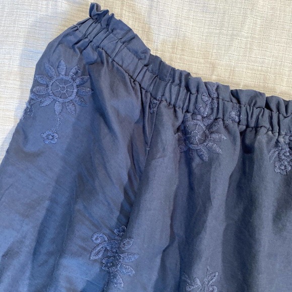 Abercrombie & Fitch Off the Shoulder Blue Embroidered Loose Fit Dress Small - Picture 6 of 13